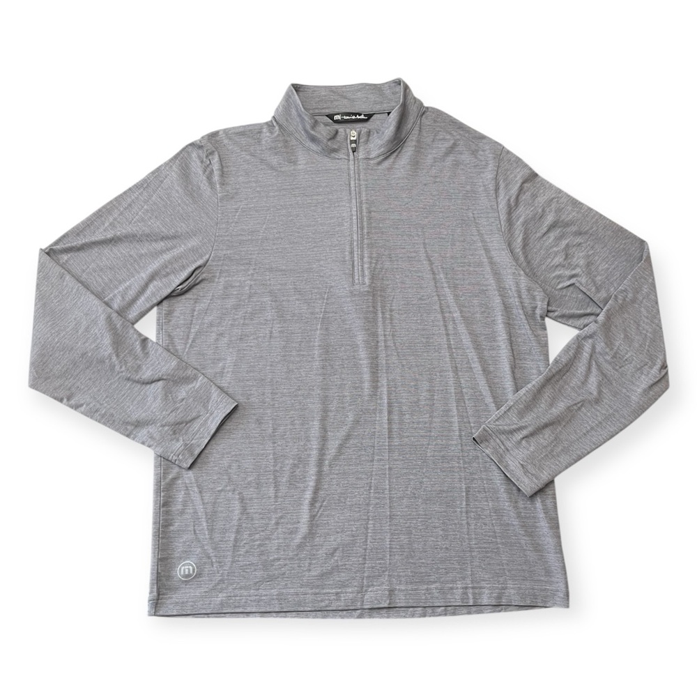 TravisMathew Men’s Performance Quarter-Zip Pullover – Gray